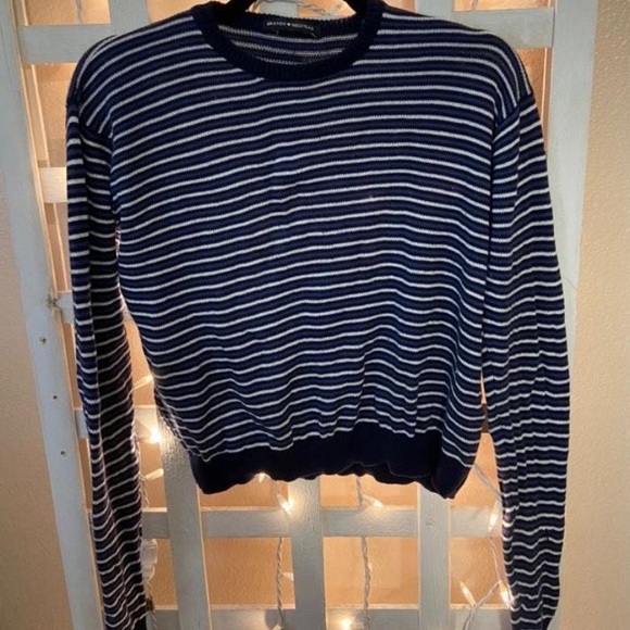 Brandy Melville blue and white stripped sweater - Picture 1 of 4